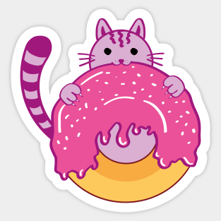 Cute cat with donut Sticker